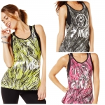 Zumba love me or loose me Tops Gunmetal - Pink - Green