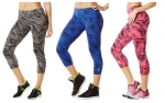 Zumba Let's Tassel Capri Leggings Gray - Pink - Blue